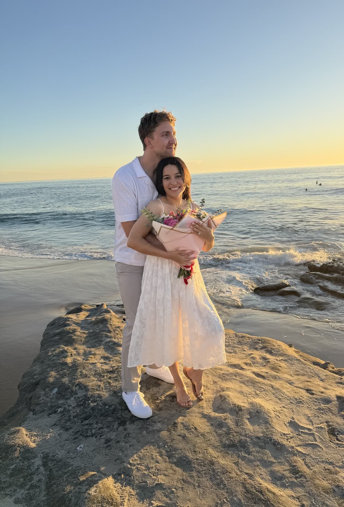 Golden hour in San Diego — just engaged